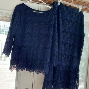 Navy lace DJ set